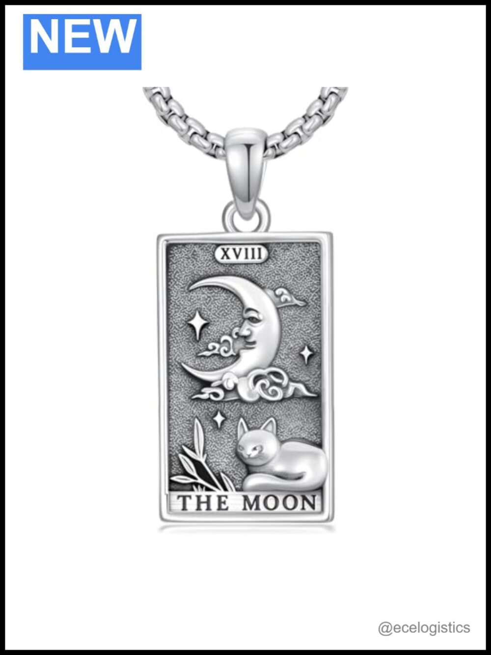Sterling Silver Tarot Card Necklace Skull Devil Death Sun Pendant